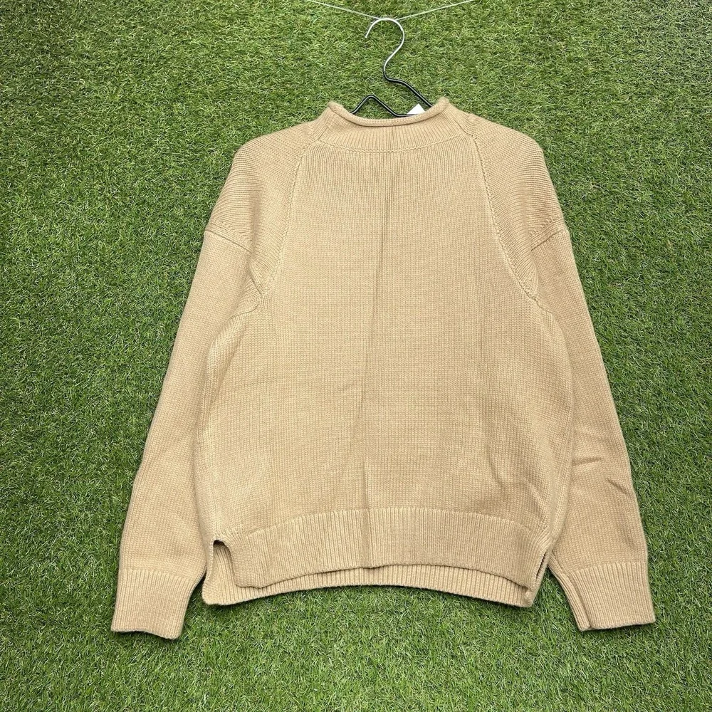 Banana Republic Wool Sweater Mens Medium Donegal Speckled Roll-Neck Beige NWT
